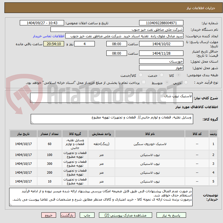 تصویر کوچک آگهی لاستیک تیوپ شال