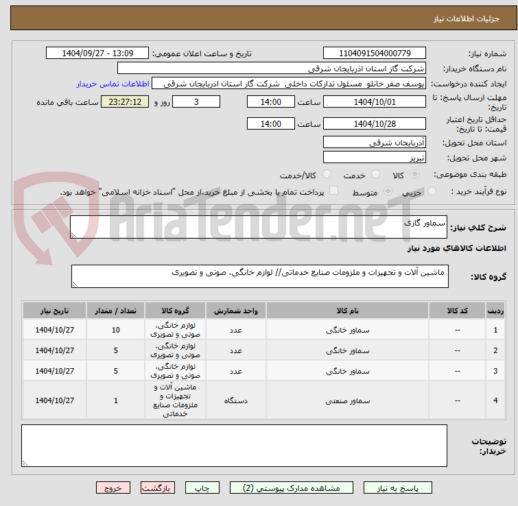 تصویر کوچک آگهی سماور گازی