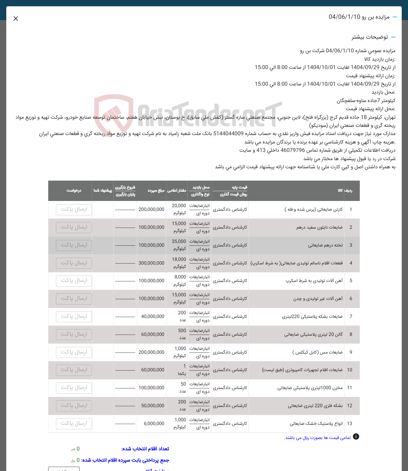 تصویر کوچک آگهی 12 بشکه فلزی 220 لیتری ضایعاتی