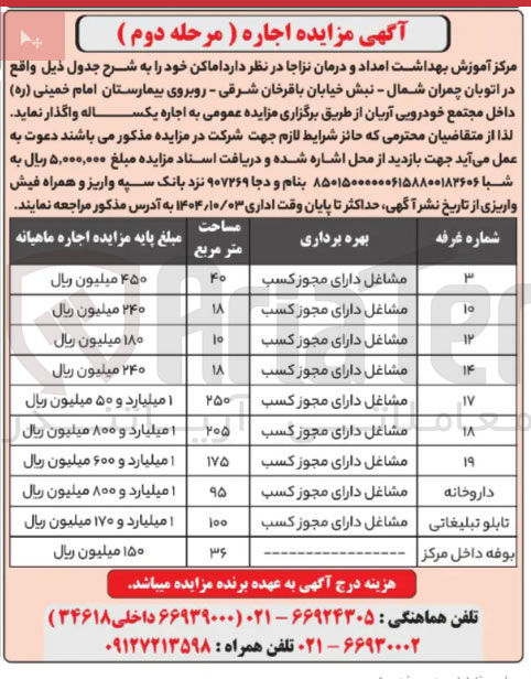 تصویر کوچک آگهی اجاره اماکن 