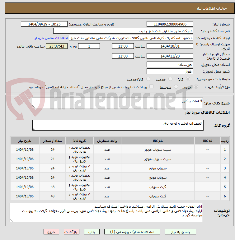 تصویر کوچک آگهی قطعات یدکی