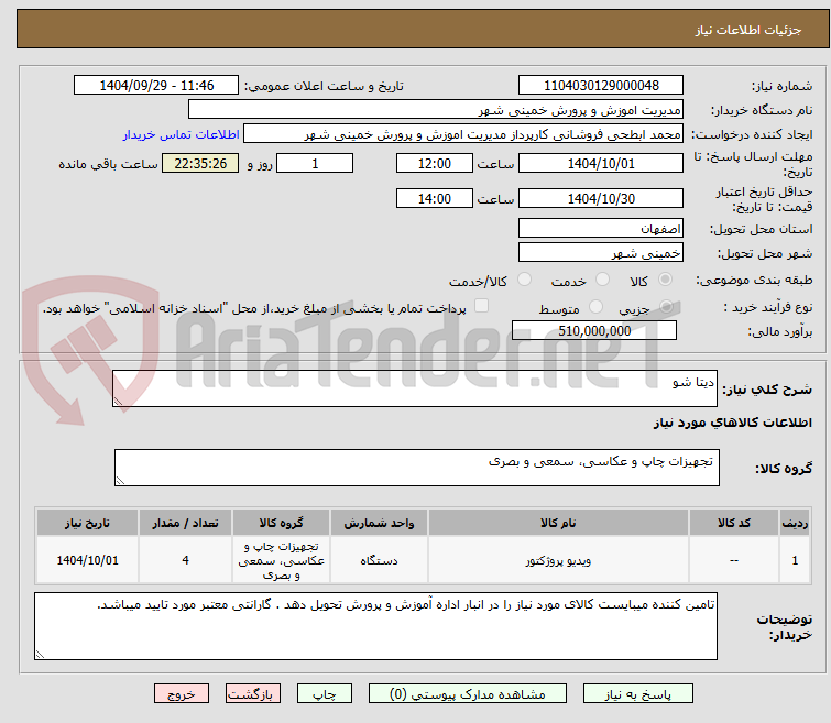 تصویر کوچک آگهی دیتا شو 