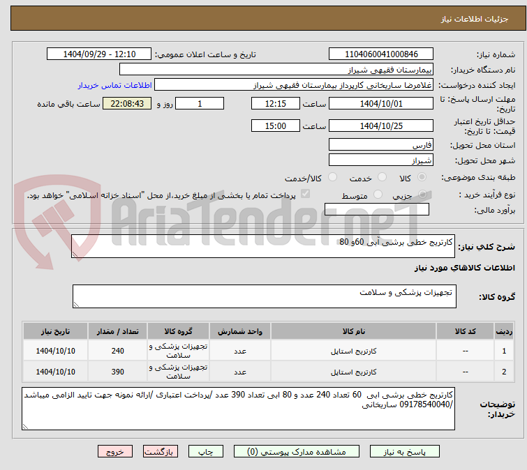تصویر کوچک آگهی کارتریج خطی برشی آبی 60و 80