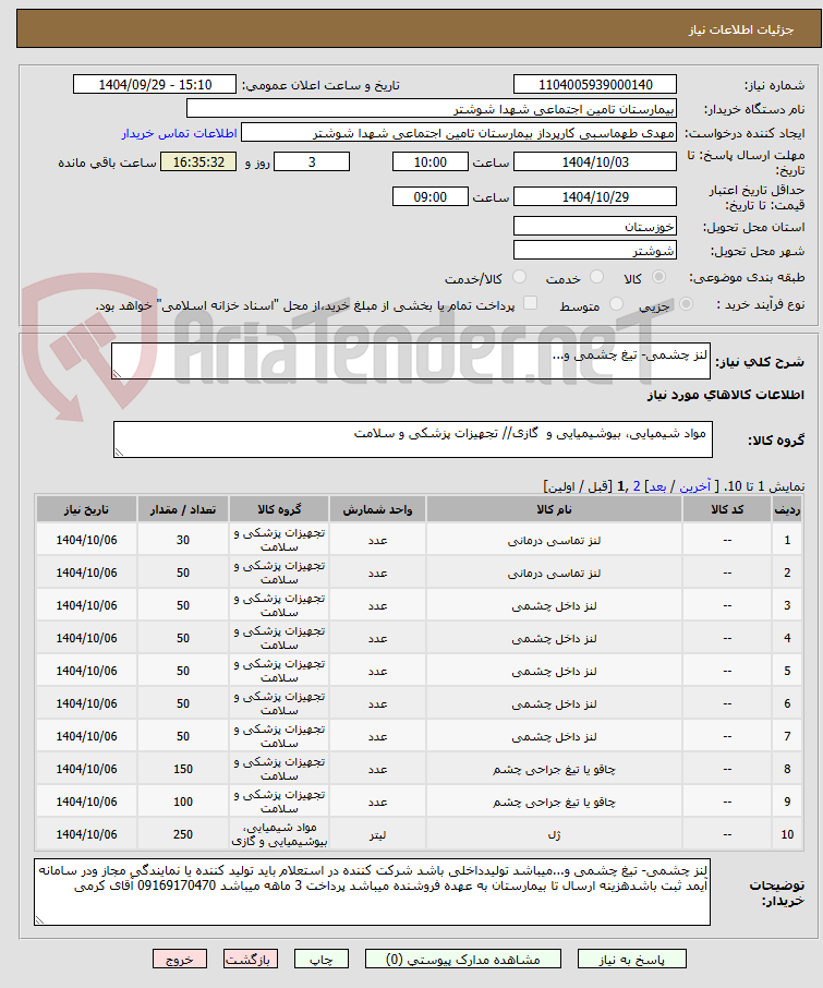 تصویر کوچک آگهی لنز چشمی- تیغ چشمی و...