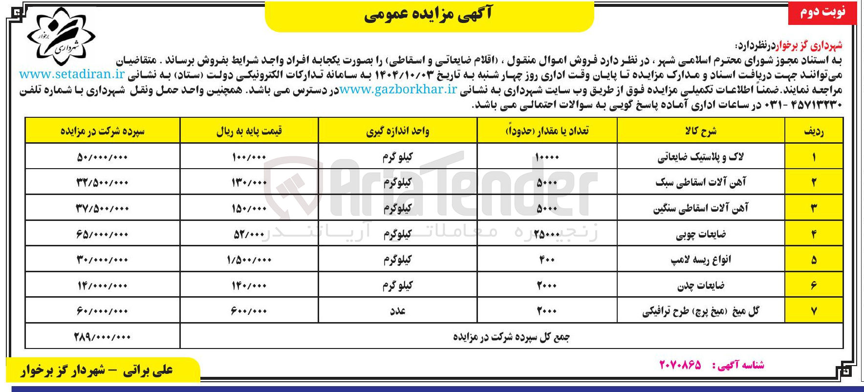 تصویر کوچک آگهی آهن آلات اسقاطی سبک 
