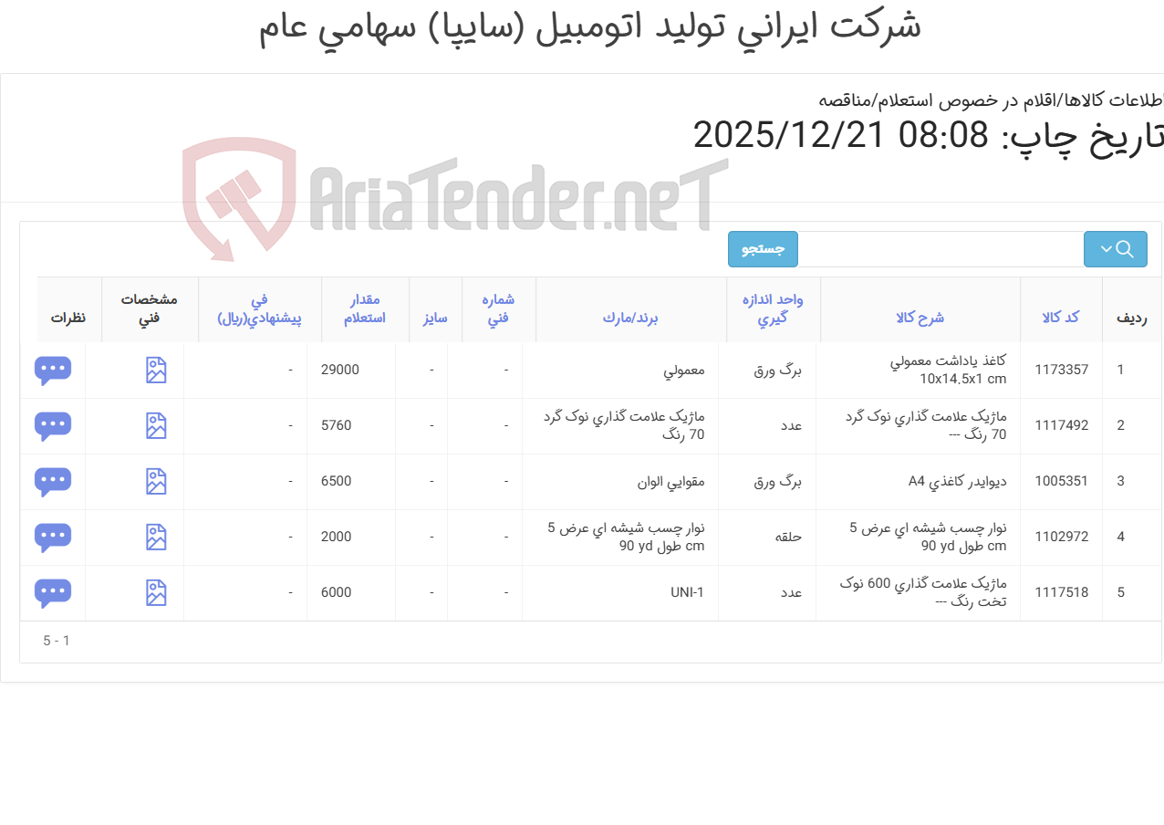 تصویر کوچک آگهی لوازم التحریر