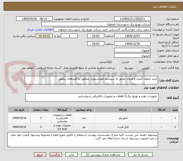 تصویر کوچک آگهی خرید تابلوی کنترل و فرمان مجهز به سیستم اتوماسیونی منطبق با کلیدهای ریکلوزر 