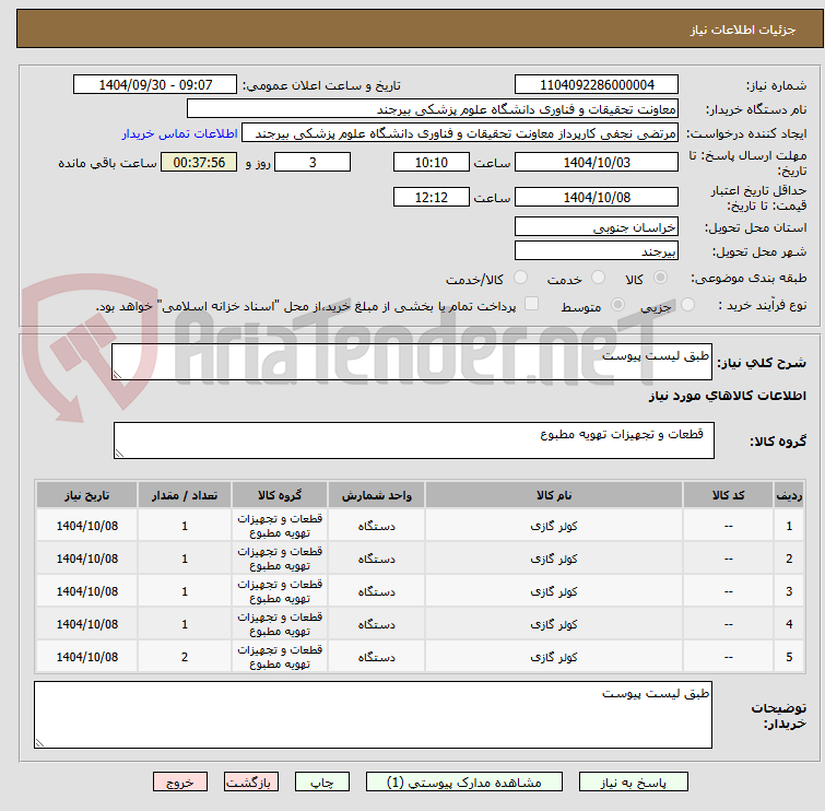 تصویر کوچک آگهی طبق لیست پیوست 