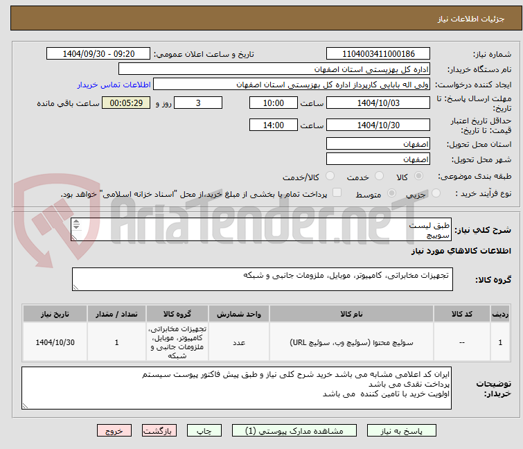 تصویر کوچک آگهی طبق لیست 
سوییچ
ماژول
سوییچ