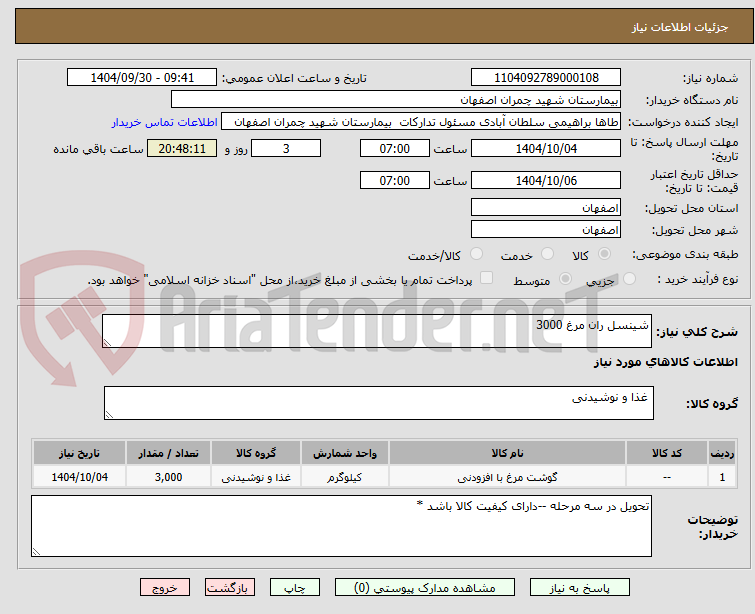 تصویر کوچک آگهی شینسل ران مرغ 3000 