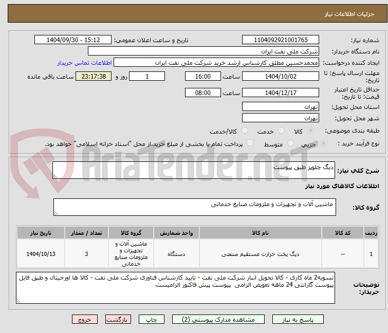 تصویر کوچک آگهی دیگ چلوپز طبق پیوست