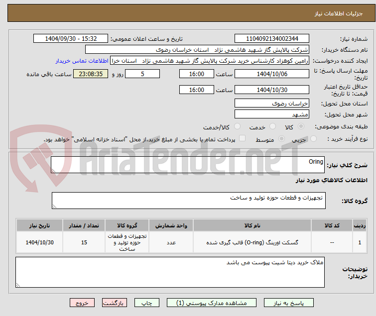 تصویر کوچک آگهی Oring 
