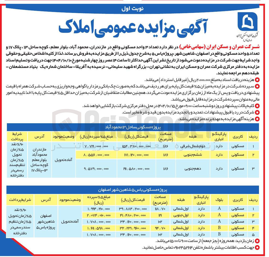 تصویر کوچک آگهی تعداد ۳ واحد مسکونی