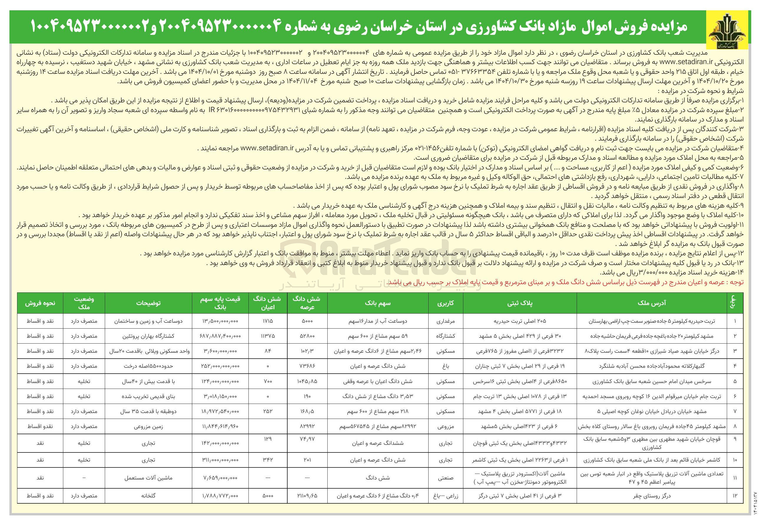 تصویر کوچک آگهی اموال مازاد