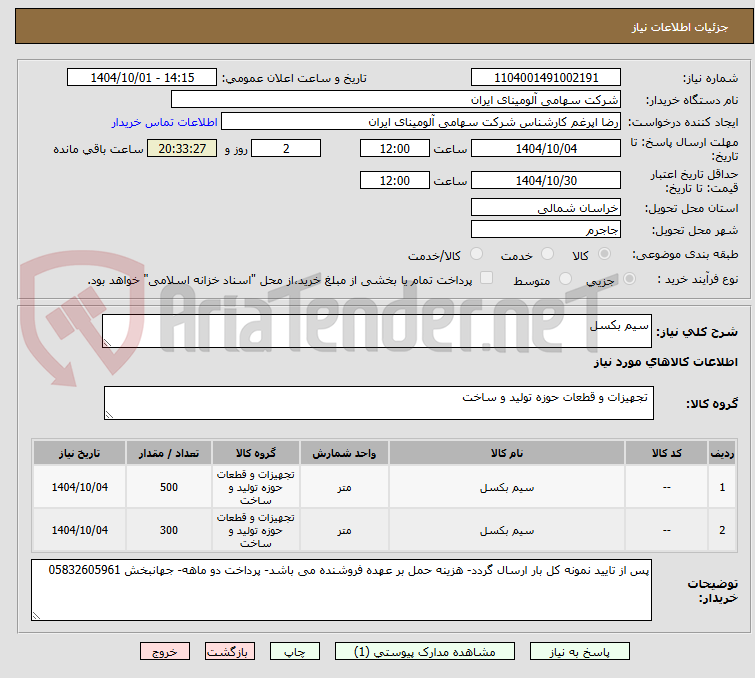 تصویر کوچک آگهی سیم بکسل 