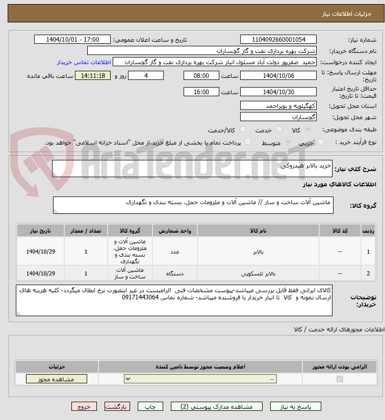 تصویر کوچک آگهی خرید بالابر هیدروکی