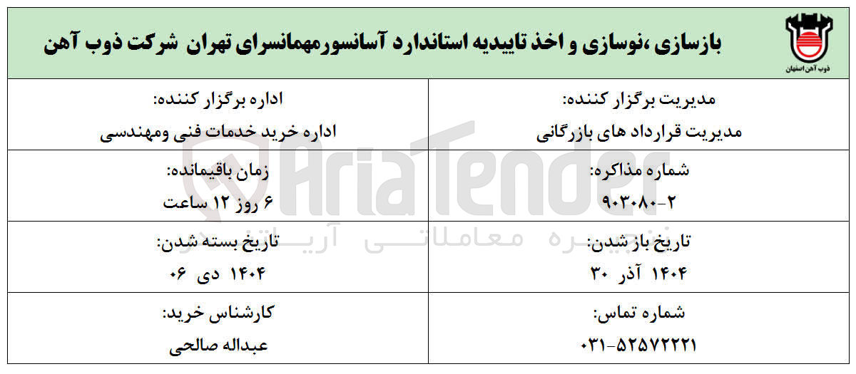 تصویر کوچک آگهی بازسازی ، نوسازی و اخذ تاییدیه استاندارد آسانسور
