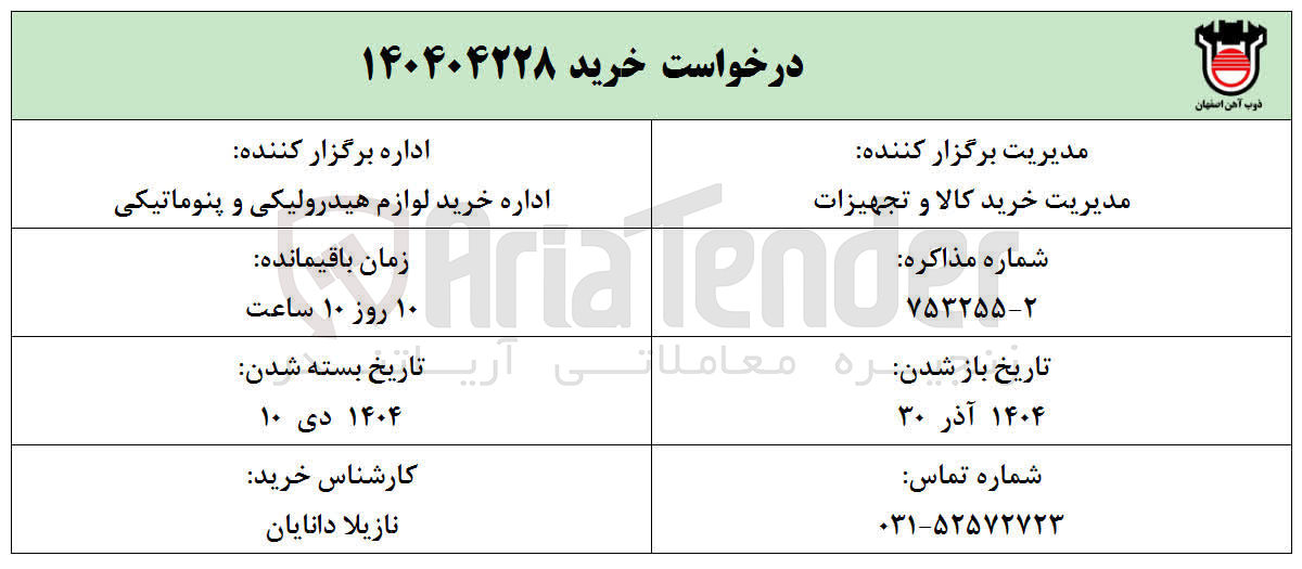 تصویر کوچک آگهی درخواست خرید ۱۴۰۴۰۴۲۲۸ 
