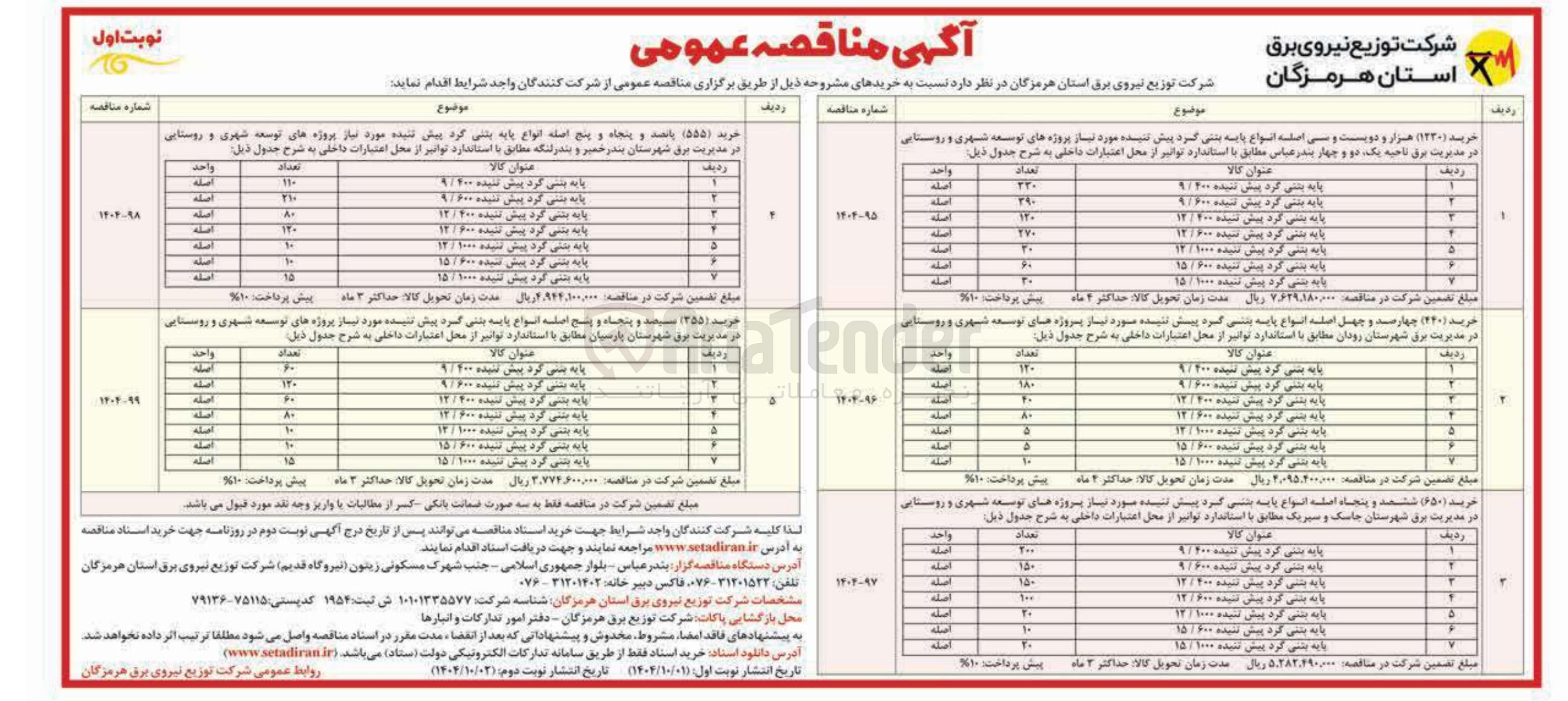 تصویر کوچک آگهی خرید 1230 اصله انواع پایه بتنی گرد پیش تنیده 