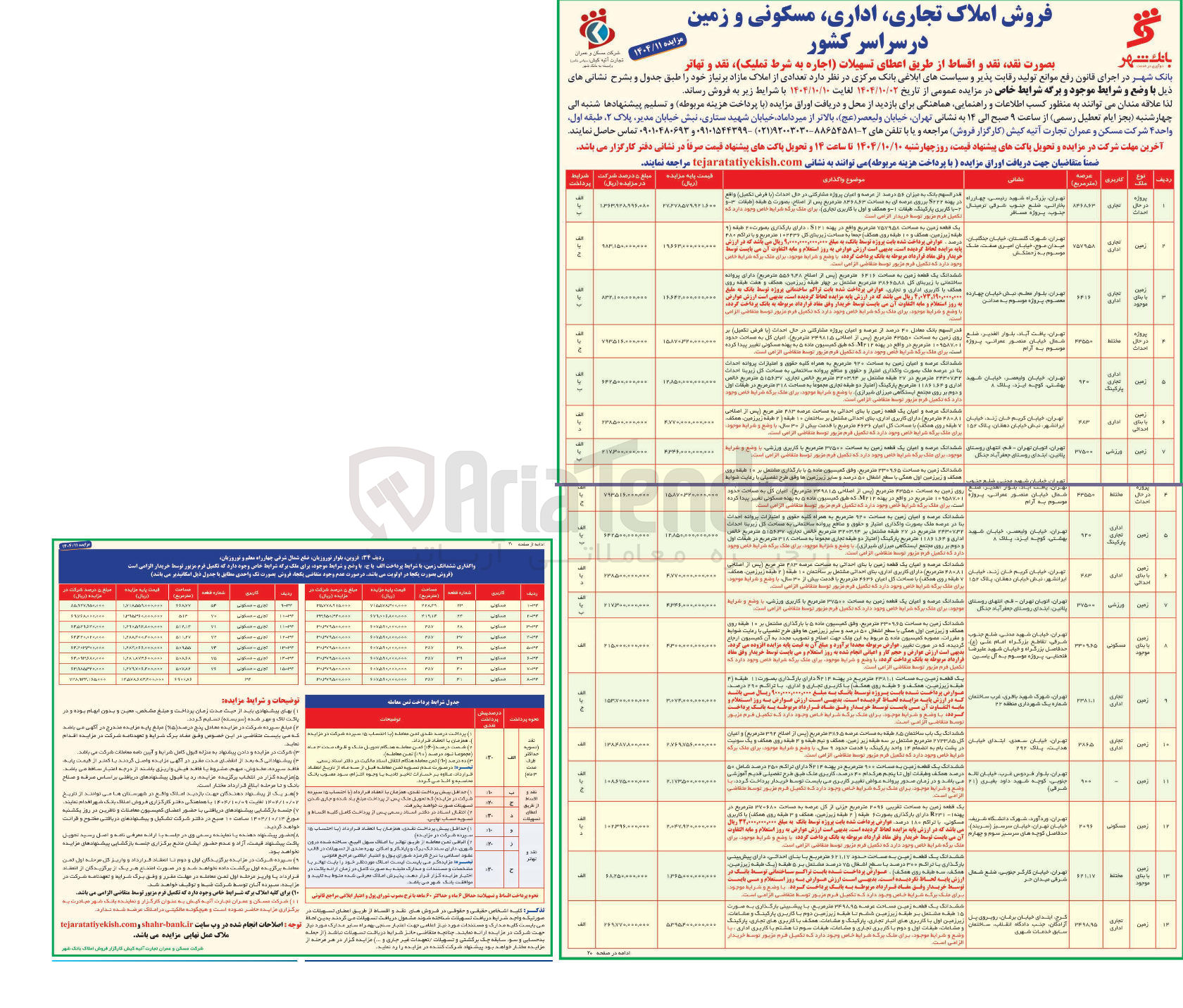 تصویر کوچک آگهی فروش املاک تجاری ، اداری مسکونی و زمین
