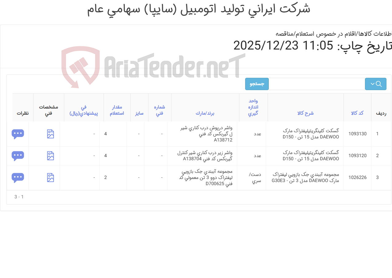 تصویر کوچک آگهی گسکت ‎کلینگریتی دوو15تن و مجموعه ‎آببندی ‎جک بازویی3تن دوو