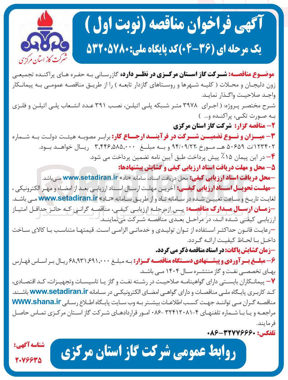 تصویر کوچک آگهی گازرسانی به حفره های پراکنده تجمیعی