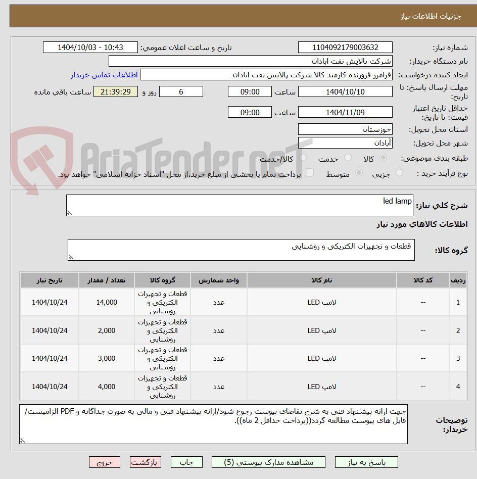 تصویر کوچک آگهی led lamp