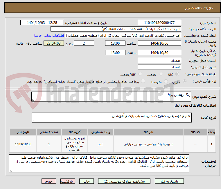 تصویر کوچک آگهی رنگ روغنی براق