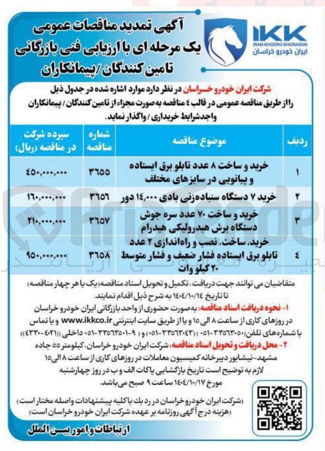 تصویر کوچک آگهی تابلو برق ایستاده فشار ضعیف و فشار متوسط ۲۰ کیلو وات