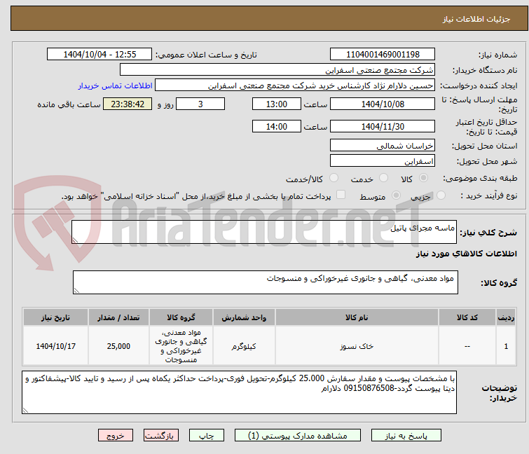 تصویر کوچک آگهی ماسه مجرای پاتیل