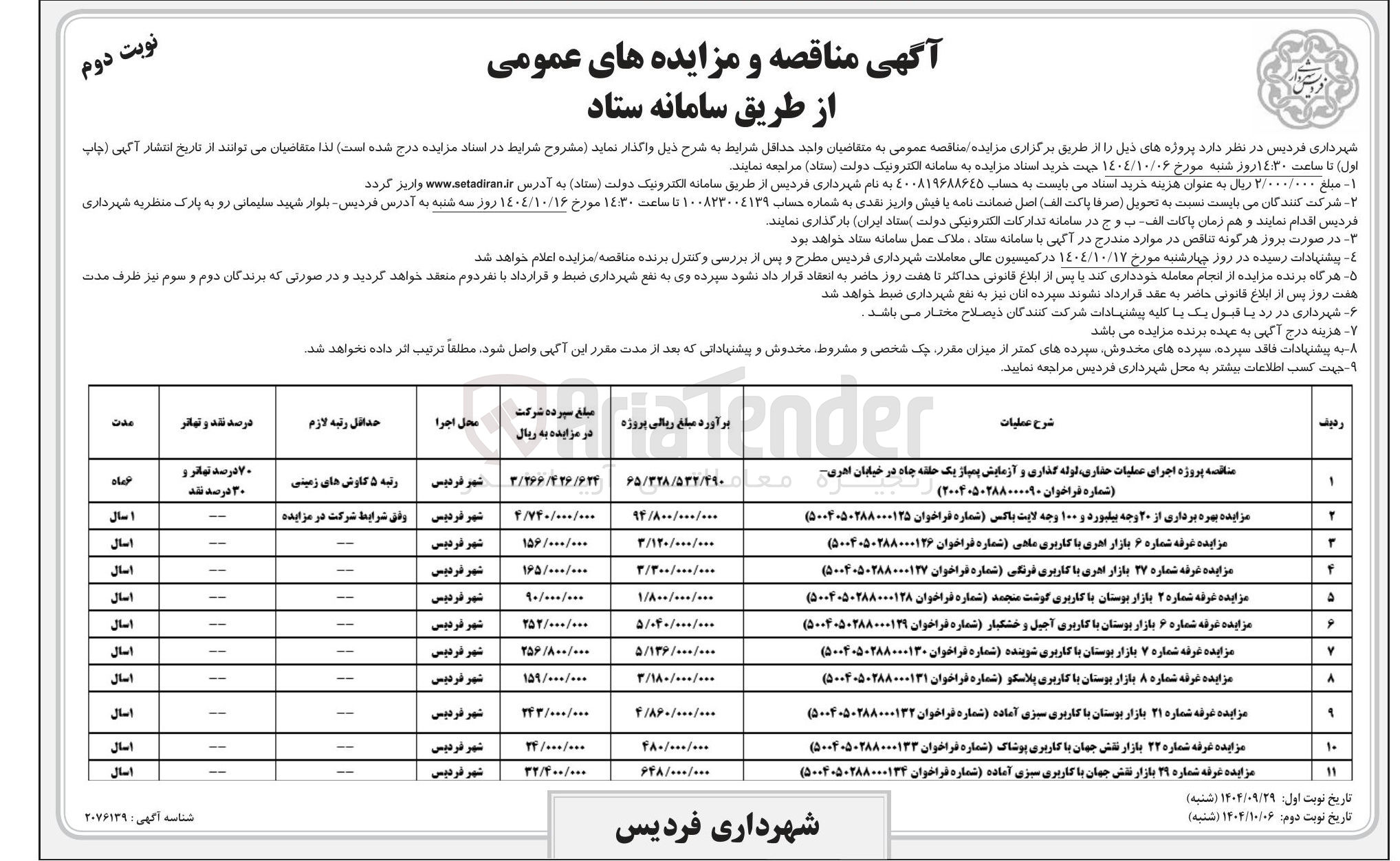 تصویر کوچک آگهی بهره برداری از ۲۰ وجه بیلبورد و ۱۰۰ وجه لایت باکس