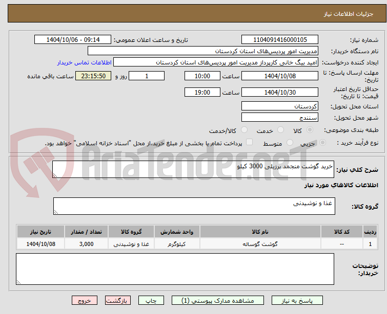 تصویر کوچک آگهی خرید گوشت منجمد برزیلی 3000 کیلو