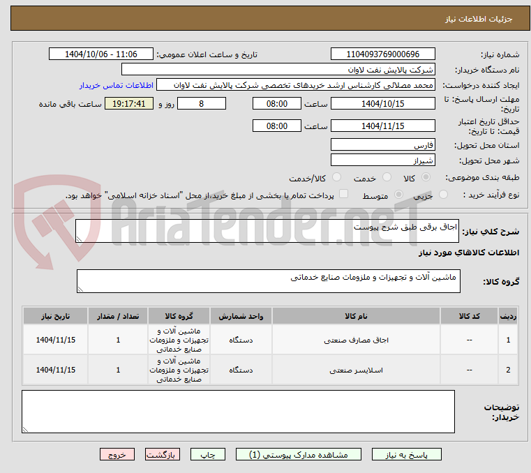 تصویر کوچک آگهی اجاق برقی طبق شرح پیوست