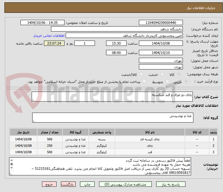 تصویر کوچک آگهی چای دو غزال و قند شکسته