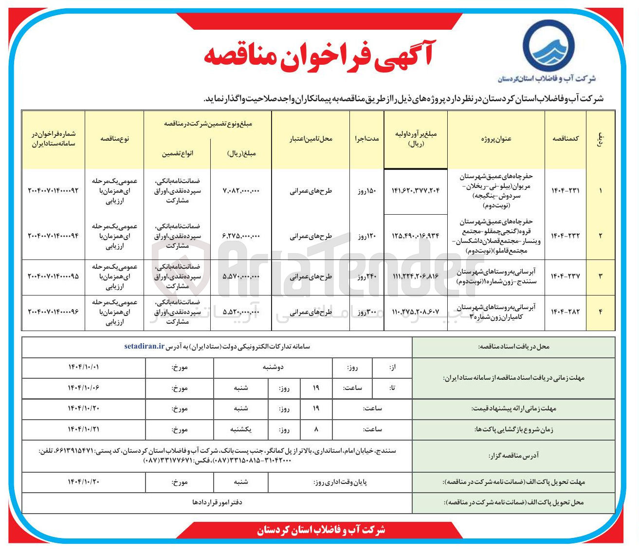 تصویر کوچک آگهی حفر چاه های عمیق