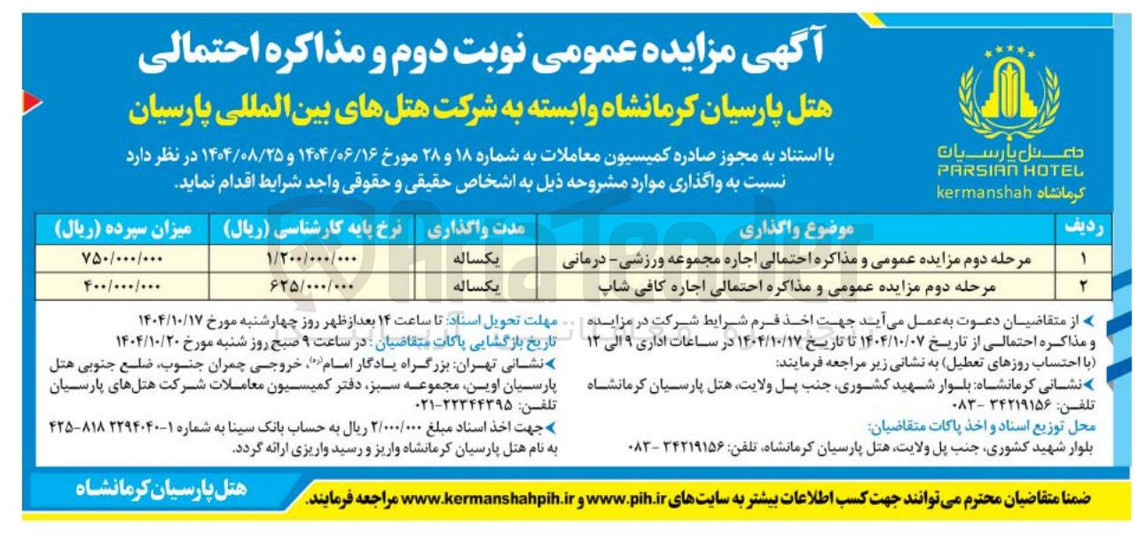 تصویر کوچک آگهی  مذاکره احتمالی اجاره کافی شاپ 