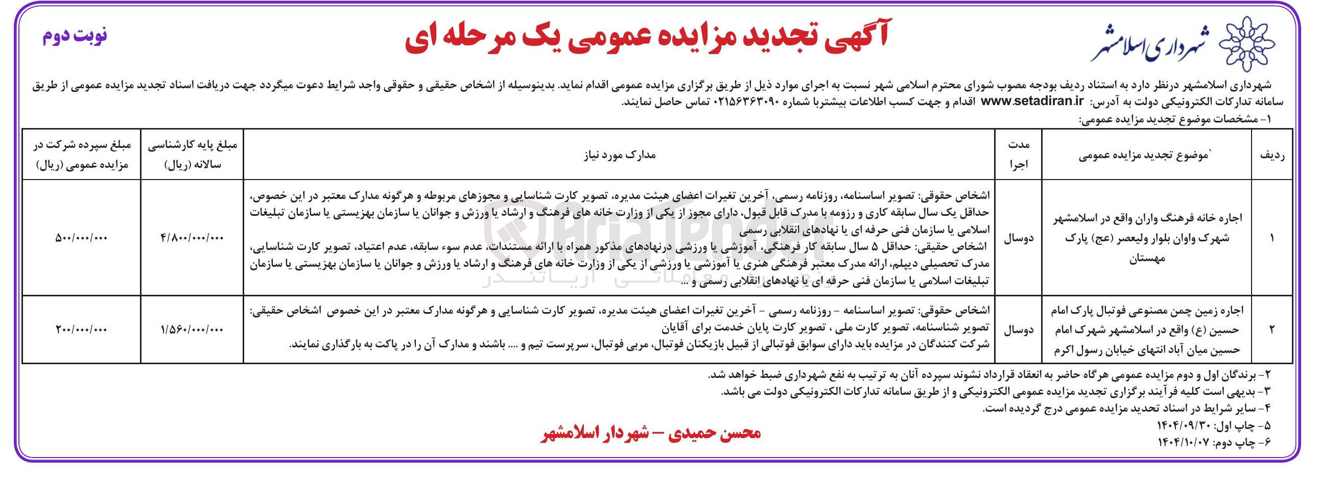 تصویر کوچک آگهی اجاره زمین چمن مصنوعی فوتبال