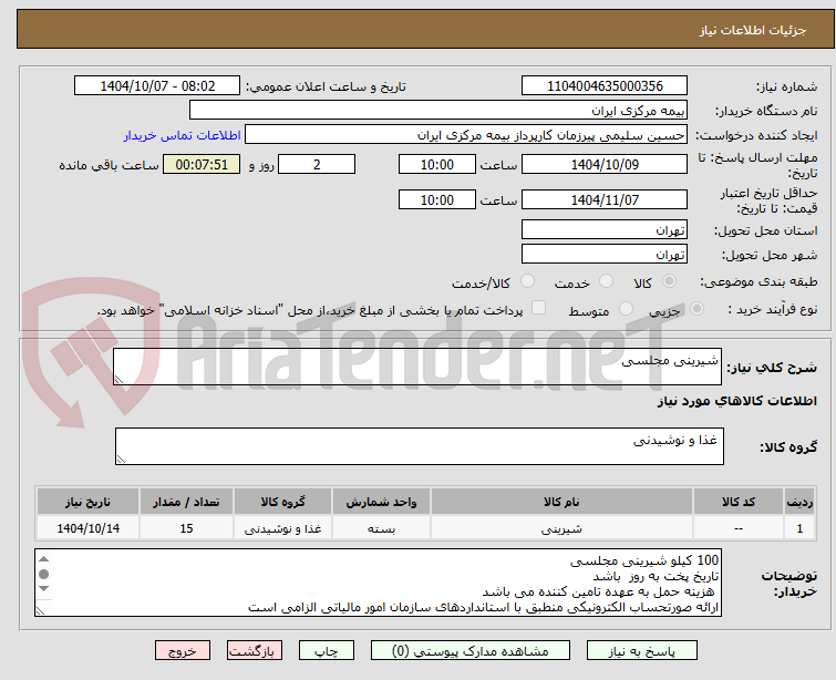 تصویر کوچک آگهی شیرینی مجلسی 