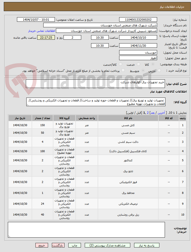 تصویر کوچک آگهی خرید تجهیزات برق کولرهای شرکت