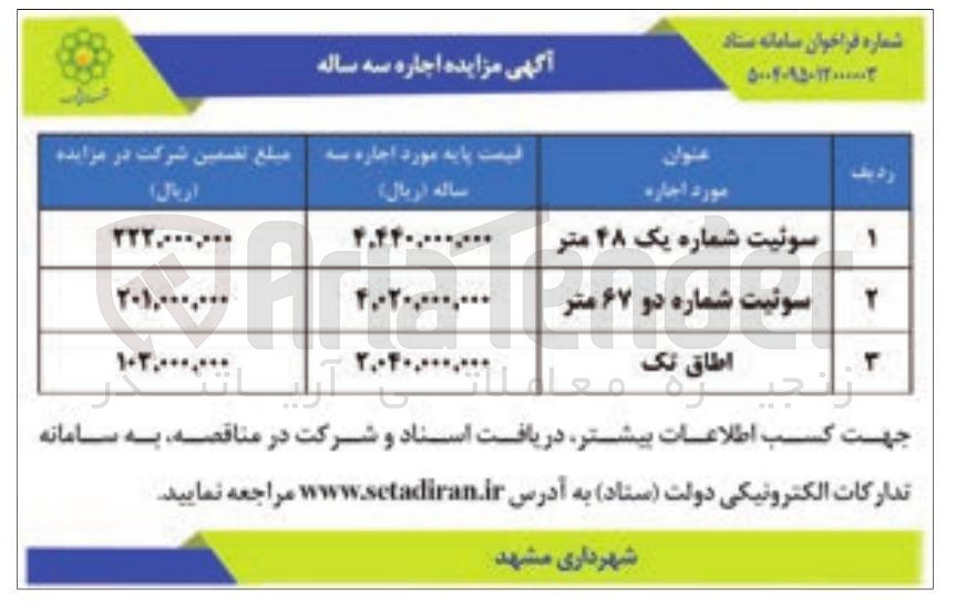 تصویر کوچک آگهی اجاره اماکن