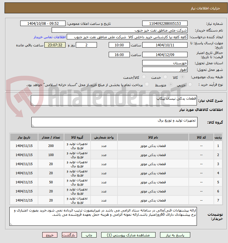 تصویر کوچک آگهی قطعات یدکی نیسان پیکاپ