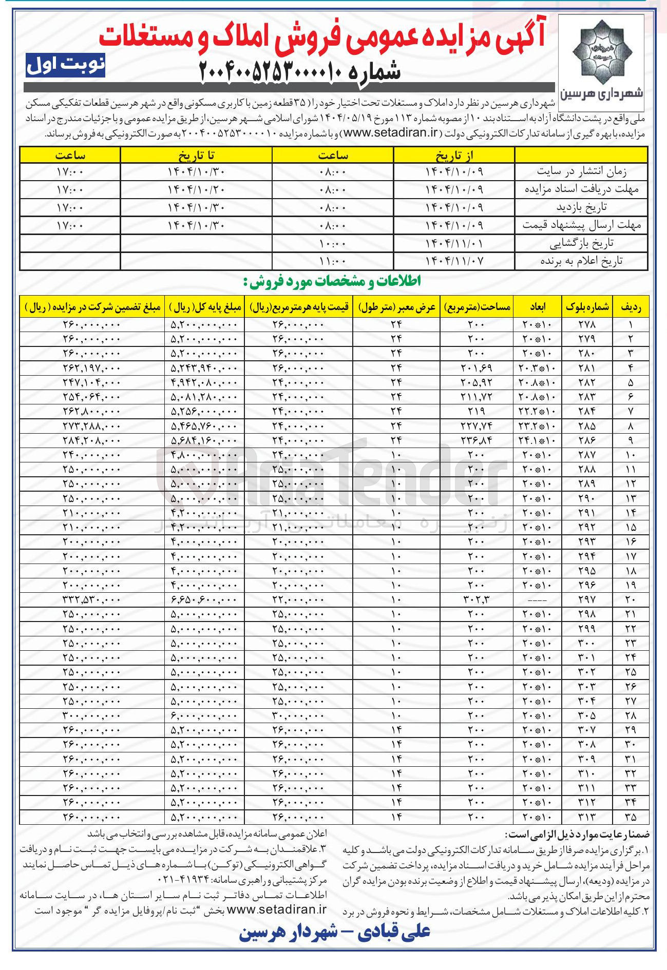 تصویر کوچک آگهی فروش ۳۵ قطعه زمین با کاربری مسکونی