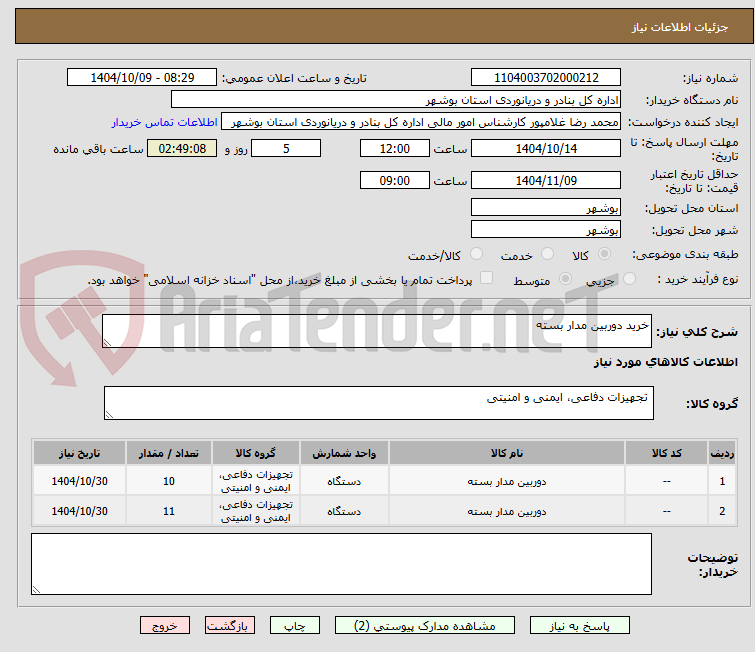 تصویر کوچک آگهی خرید دوربین مدار بسته