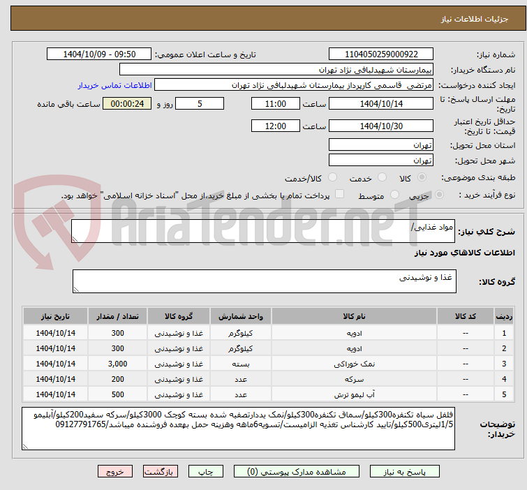 تصویر کوچک آگهی مواد غذایی/