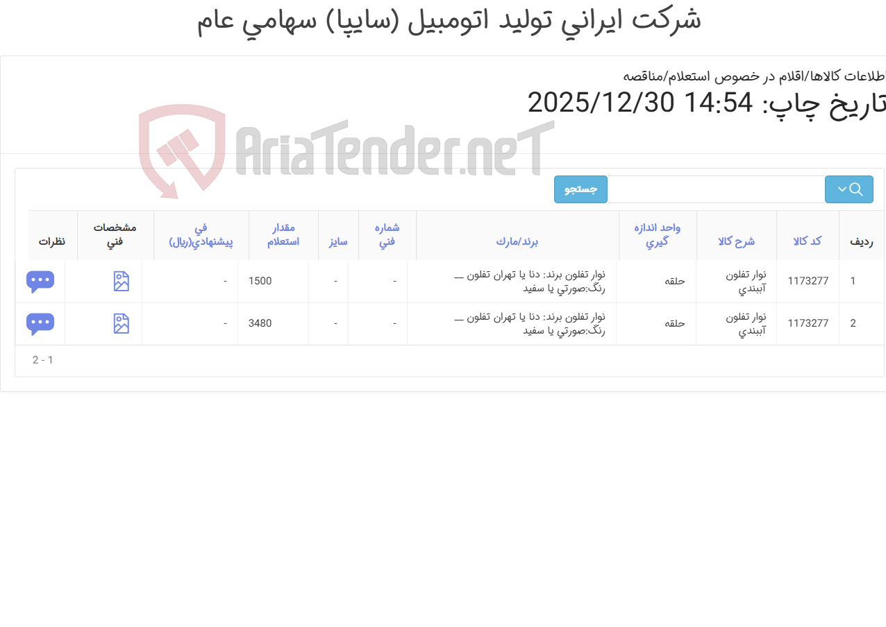 تصویر کوچک آگهی نوار تفلون آببندی