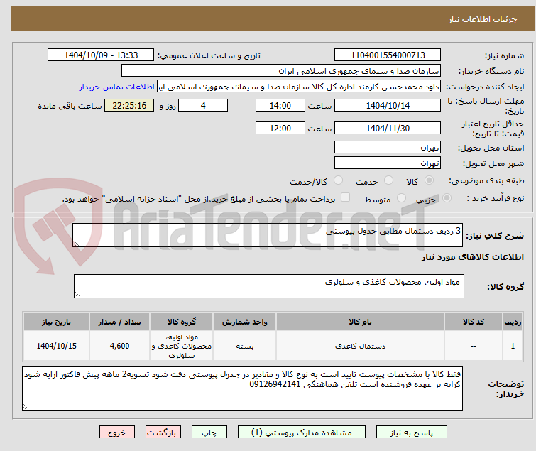 تصویر کوچک آگهی 3 ردیف دستمال مطابق جدول پیوستی