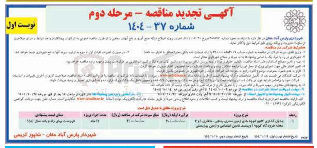 تصویر کوچک آگهی جدول گذاری کانیو کوچه ها