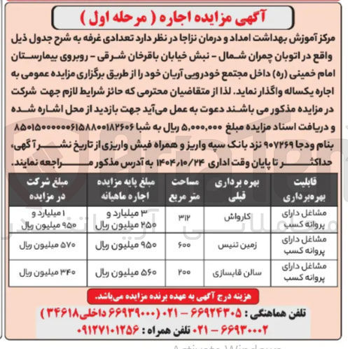 تصویر کوچک آگهی اجاره تعدادی غرفه