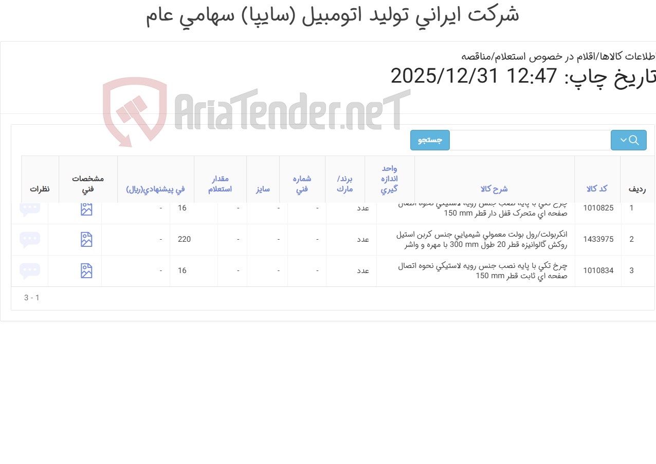 تصویر کوچک آگهی 3 آیتم چرخ تکی و انکربولت