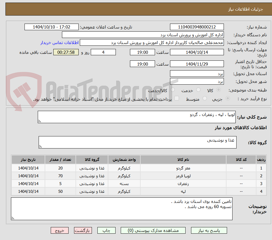 تصویر کوچک آگهی لوبیا ، لپه ، زعفران ، گردو